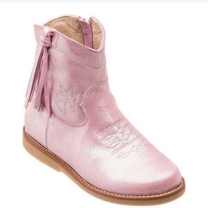 Elephantito Pink Boots with Zipper and Decorative Stitching